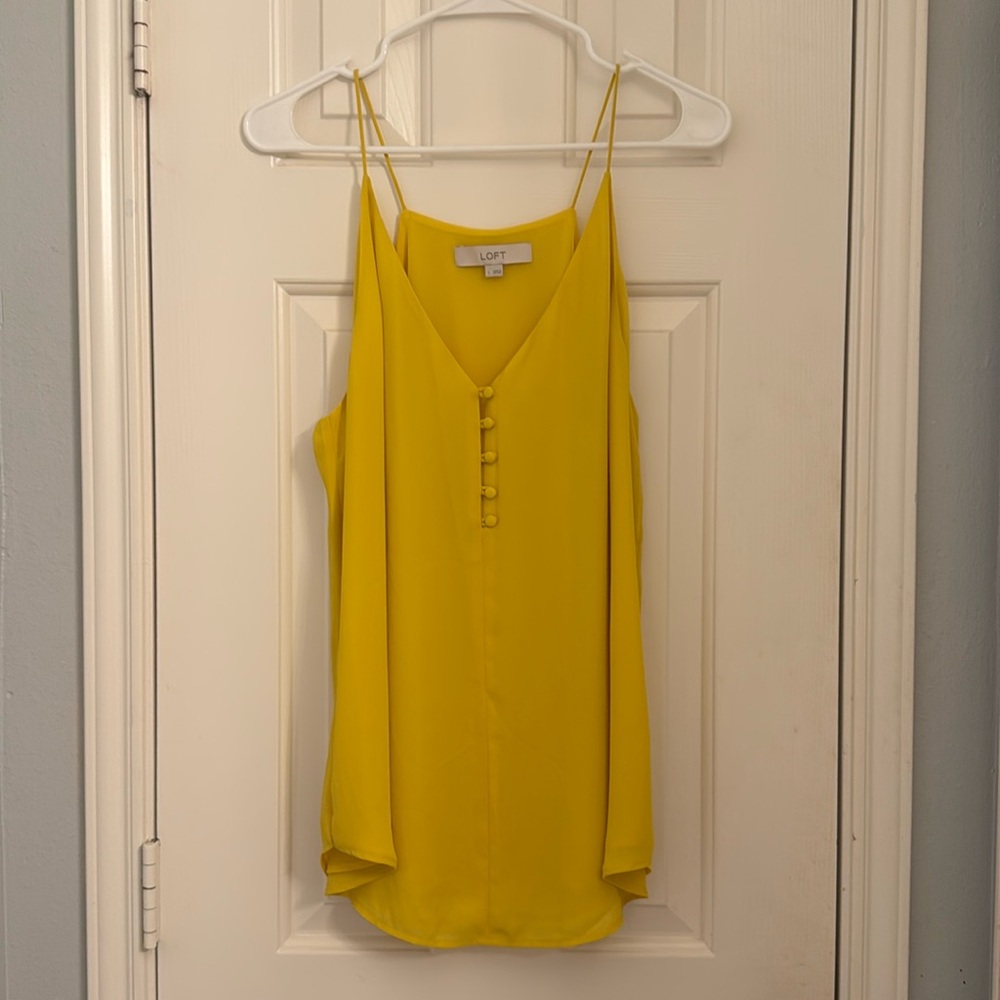 LOFT Yellow Button-Up Cami